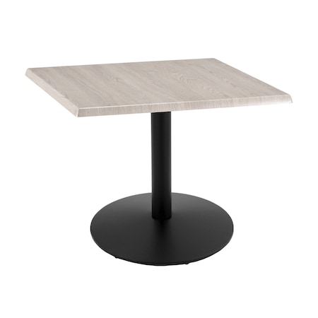 Holland Bar Stool Co 30" Tall OD214 Black Table Base 22" Diameter 30" x 30" Square White Ash Top by the HollBar Stool Co. OD214-2230BWOD30SQWA